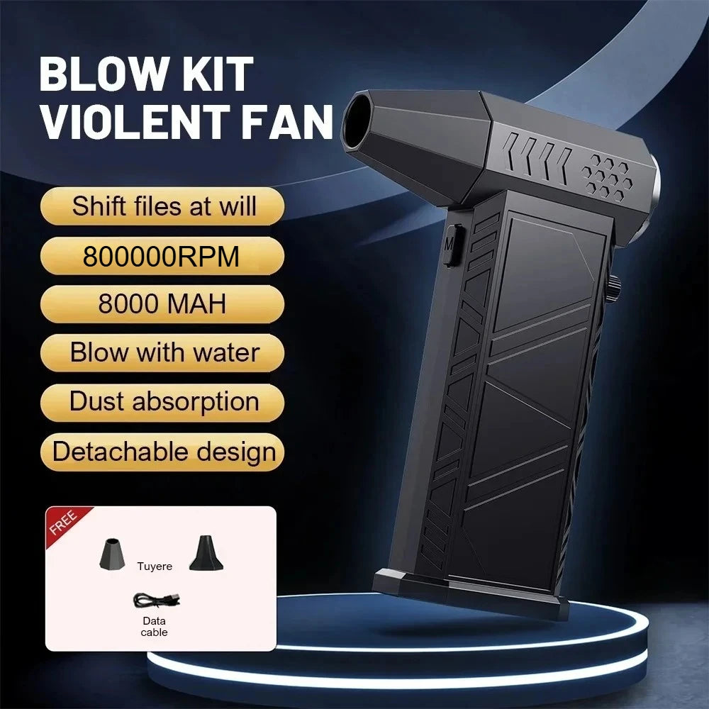 800,000RPM  Air Blower New X9 Turbo Fan Upgrade Rechargeable Blower Brushless Turbo Fan Portable Dust Blower Electric Dryer