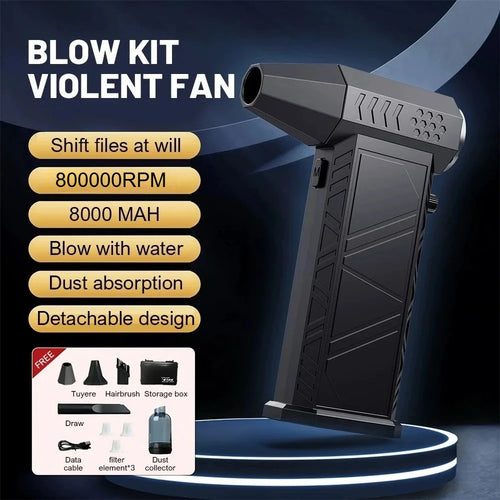 800,000RPM  Air Blower New X9 Turbo Fan Upgrade Rechargeable Blower Brushless Turbo Fan Portable Dust Blower Electric Dryer